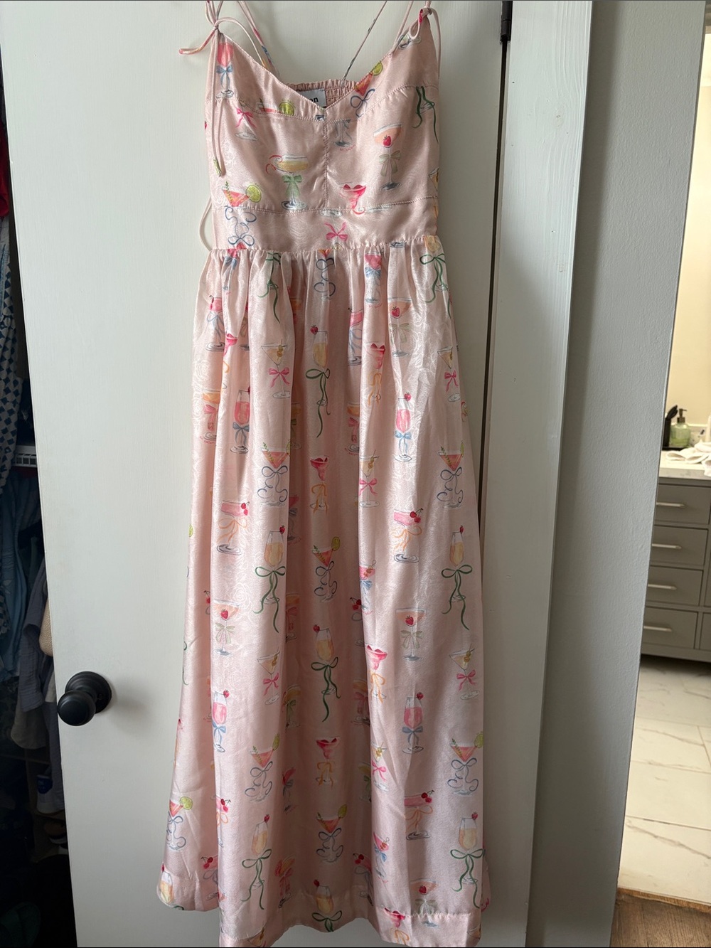 Cocktail print Pink Sundress worn once!